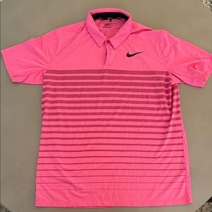 Nike Men's Vibrant Pink Polo Shirt